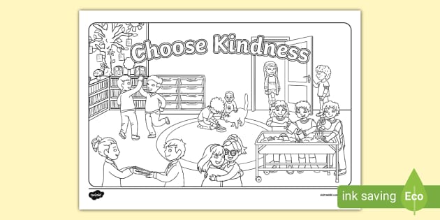 Choose kindness colouring page being kind teacher made
