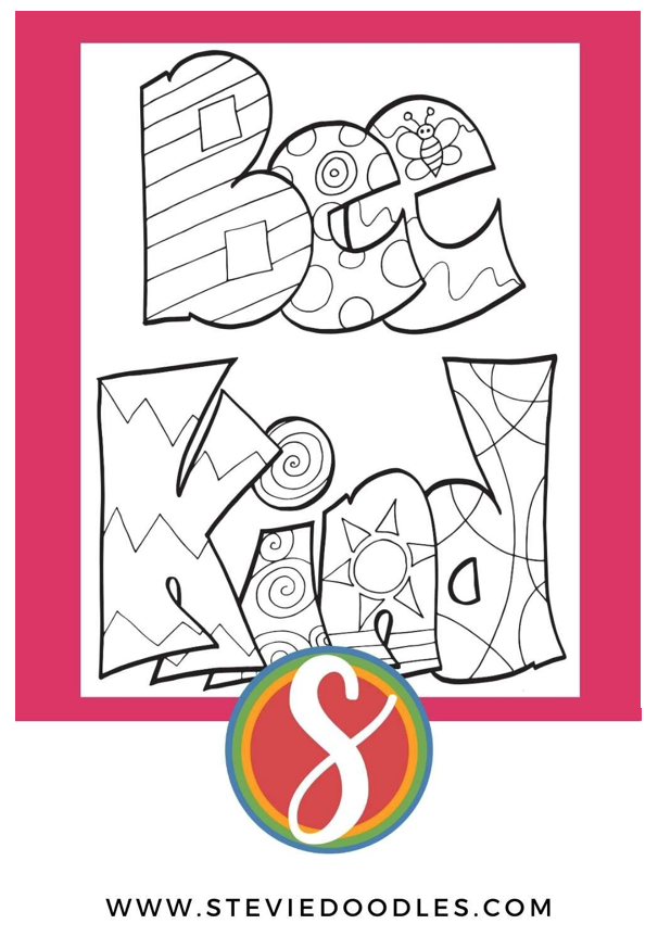 Free kindness coloring pages â stevie doodles