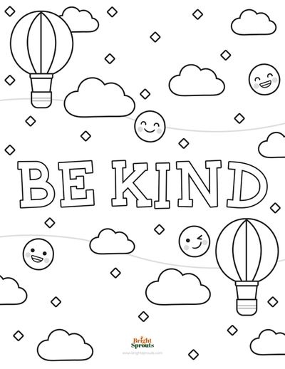 Free printable kindness coloring pages