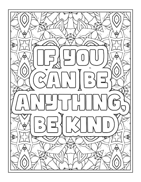 Premium vector kindness quotes coloring page