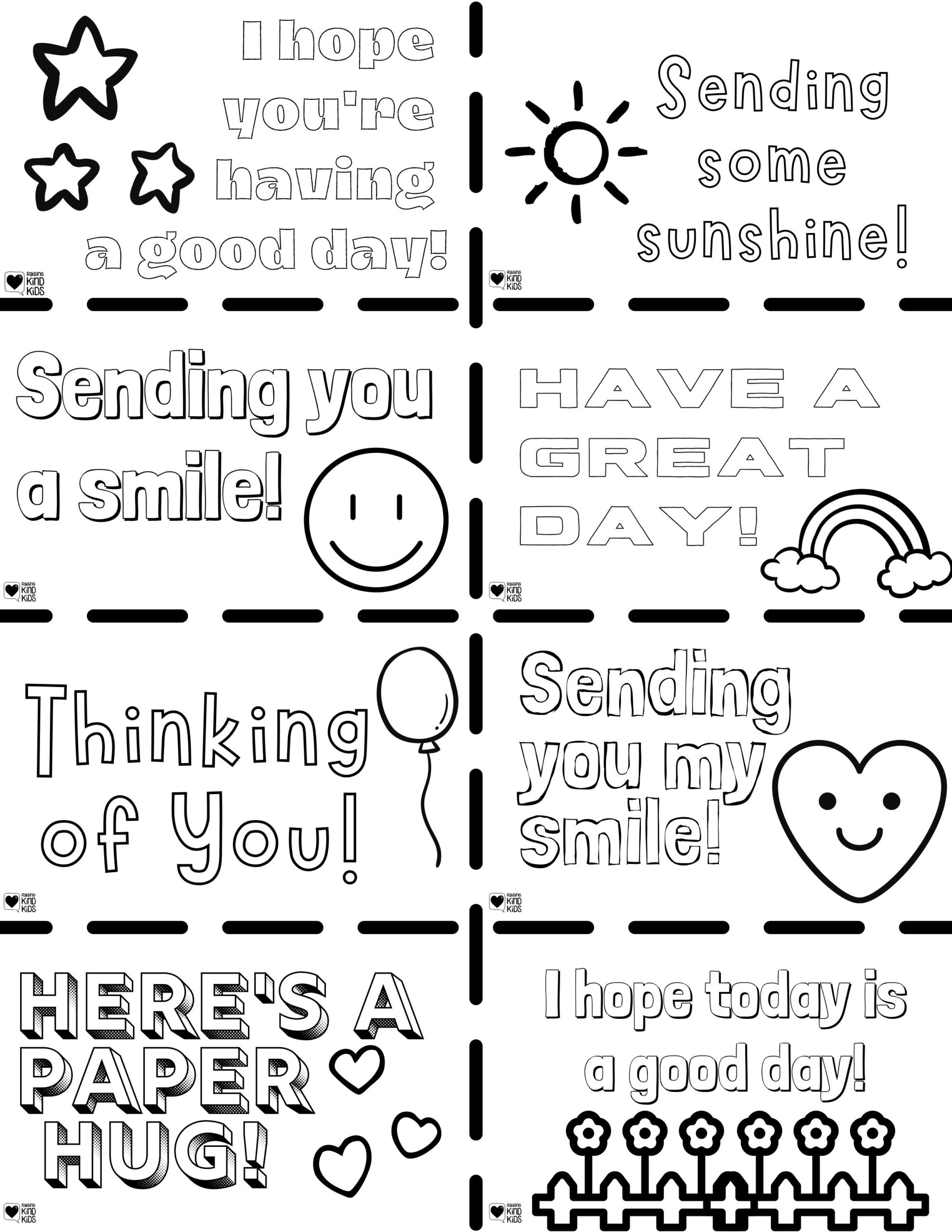 Ideas for kids using kindness note cards