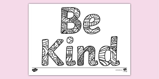 World kindness day colouring page