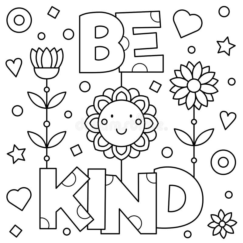 Choose kindness coloring page vector illustration stock vector