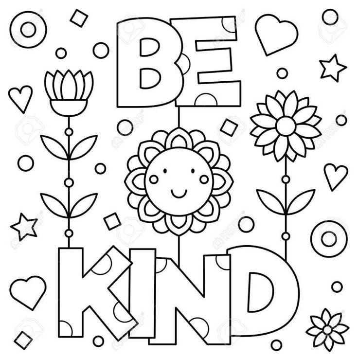 Be kind coloring page printable coloring pages free printable coloring pages quote coloring pages