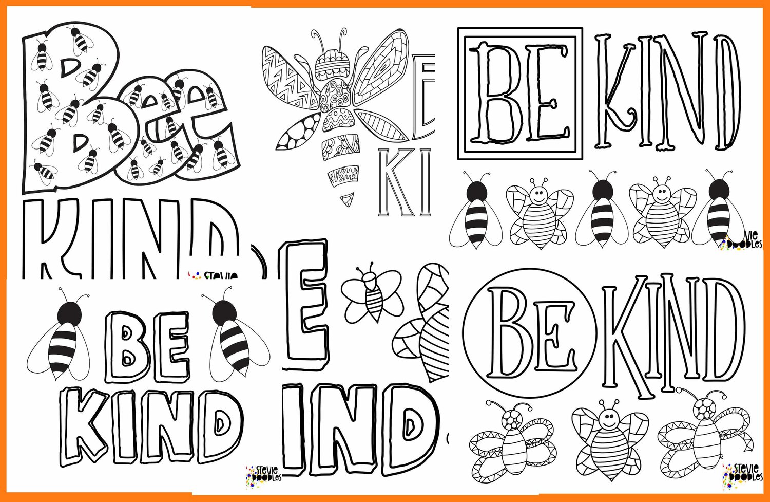 Free bee kind coloring pages â stevie doodles