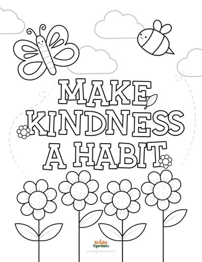 Free printable kindness coloring pages
