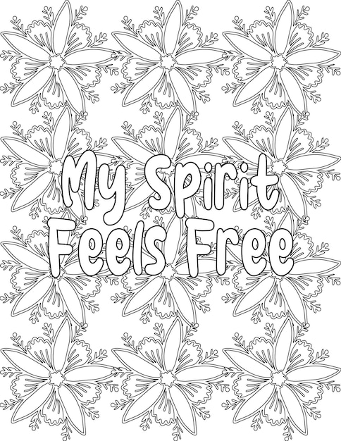 Premium vector kindness coloring pages floral coloring sheet for personal growth for kids and adults