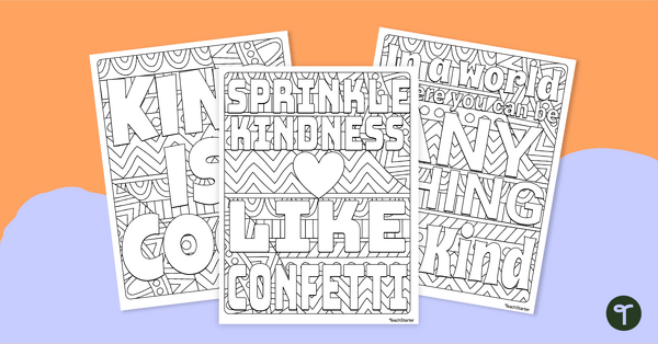 World kindness day colouring sheets teach starter