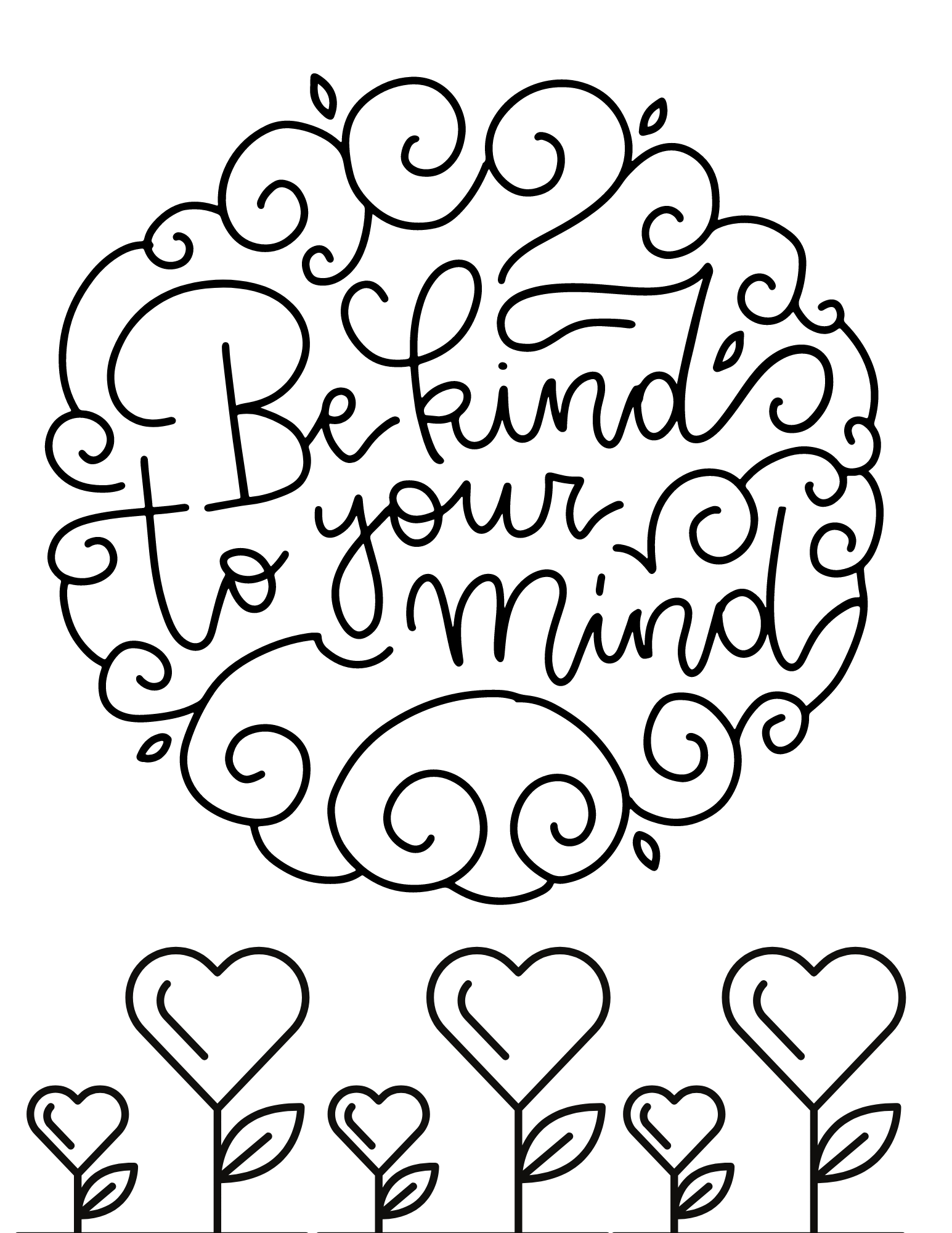 Free kindness coloring pages for kids and adults