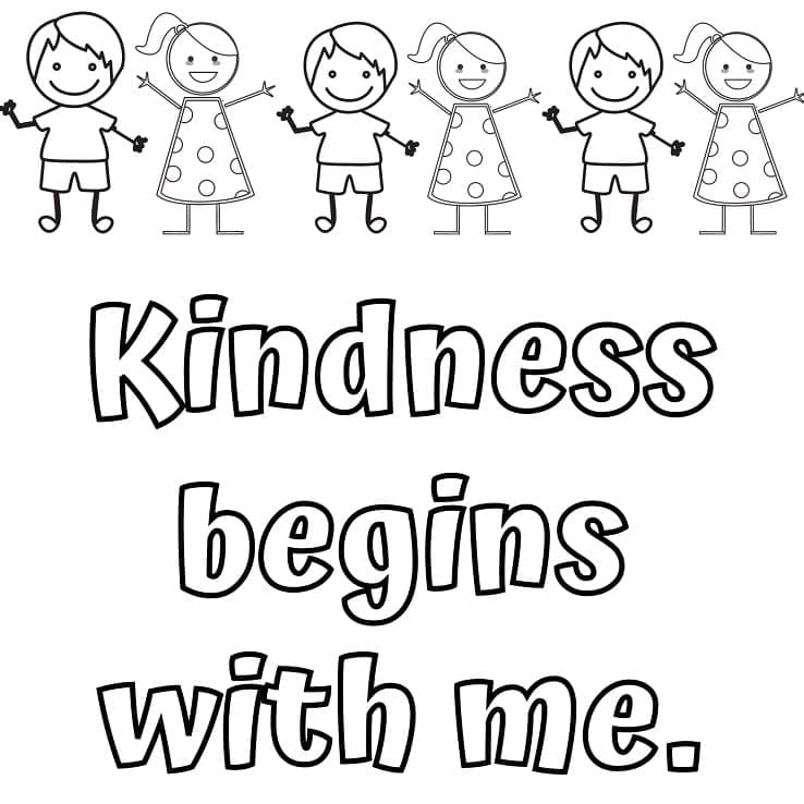 Kindness begins with me image coloring page