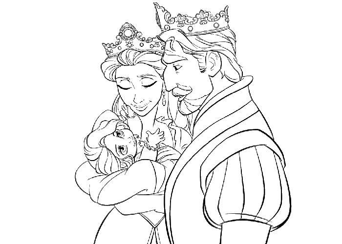 Online coloring pages king coloring the king and queen with their child the queen