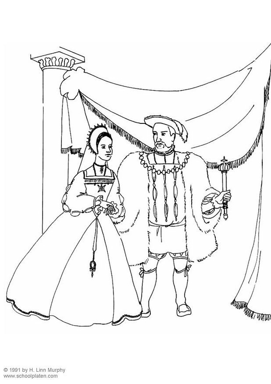 Coloring page king and queen