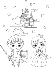 Unicorn and rainbow on printable coloring sheet