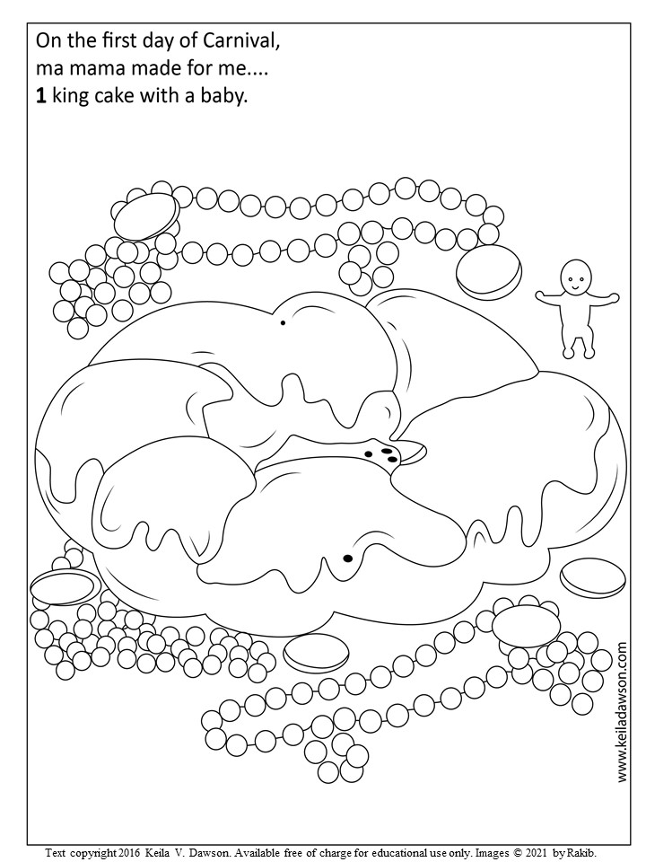 Days of carnival coloring song book