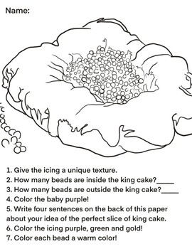 King cake cross curriculum fun sheet by blaire stroemple tpt