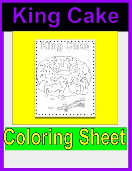 Mardi gras king cake coloring sheet by black girl in the library