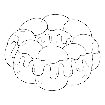 Premium vector cake isolated coloring page for kids