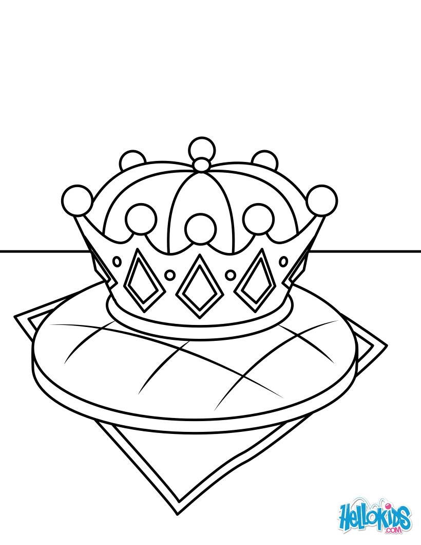 Kings cake and the lucky crown coloring pages