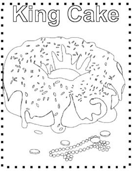 Mardi gras king cake coloring sheet by black girl in the library