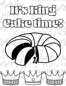 Its king cake time elementary coloring sheet by hannah kelly tpt