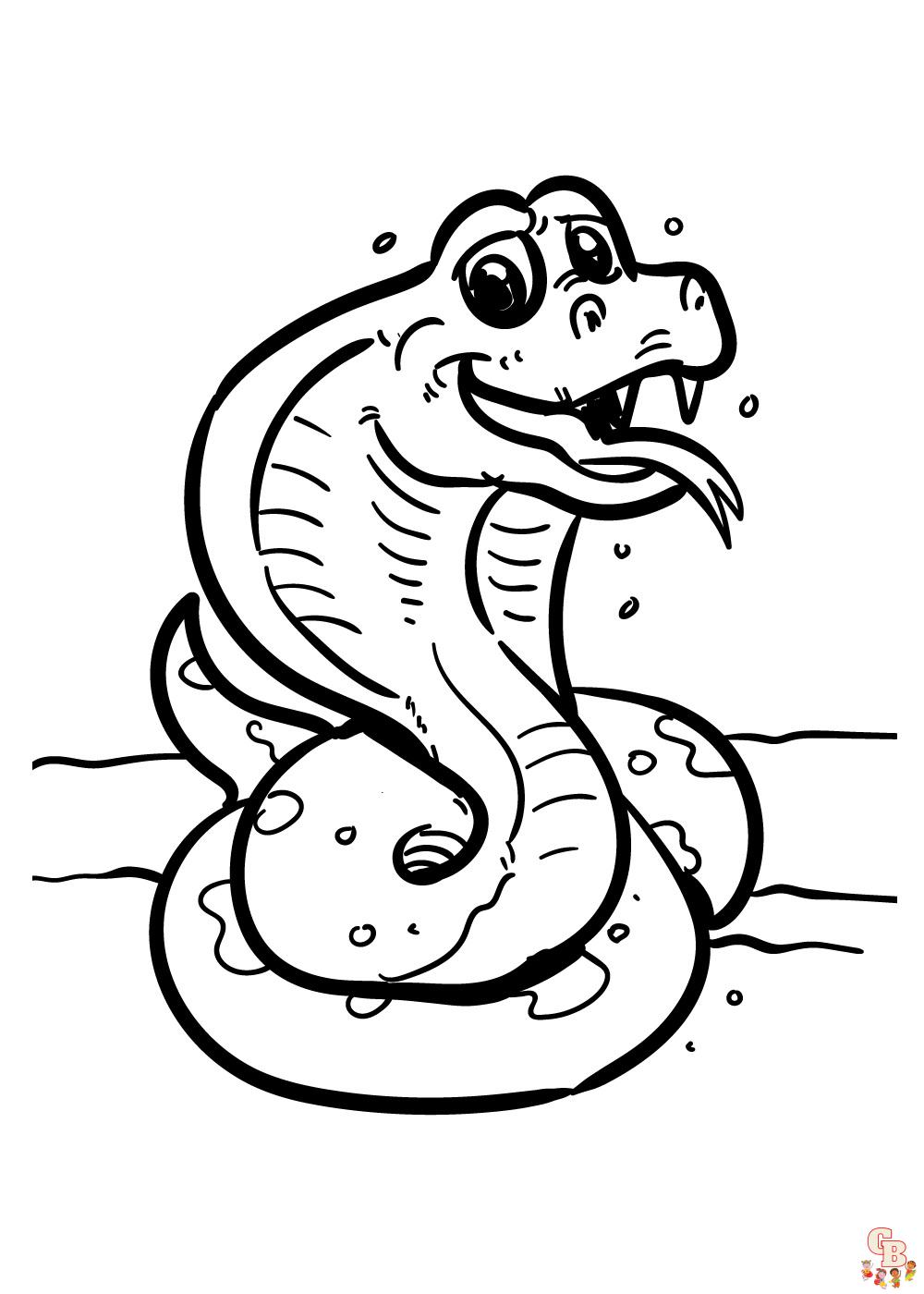 King cobra coloring pages for kids