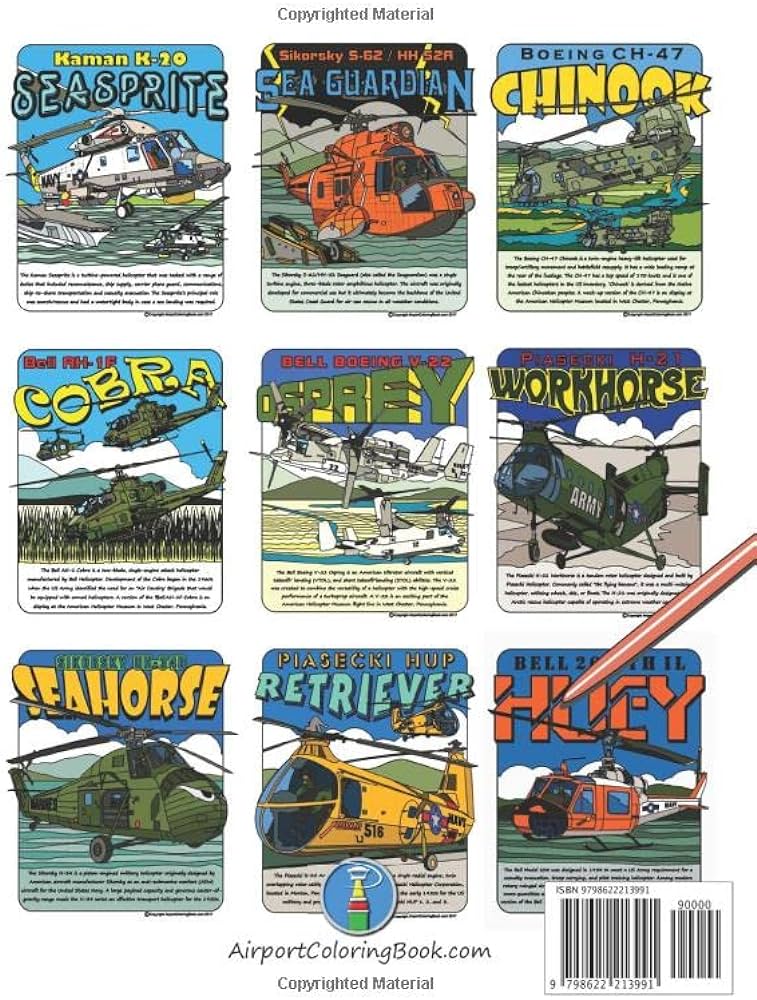 American helicopter coloring book airport coloring books croft edward robert books