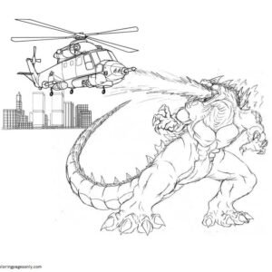 Godzilla coloring pages printable for free download