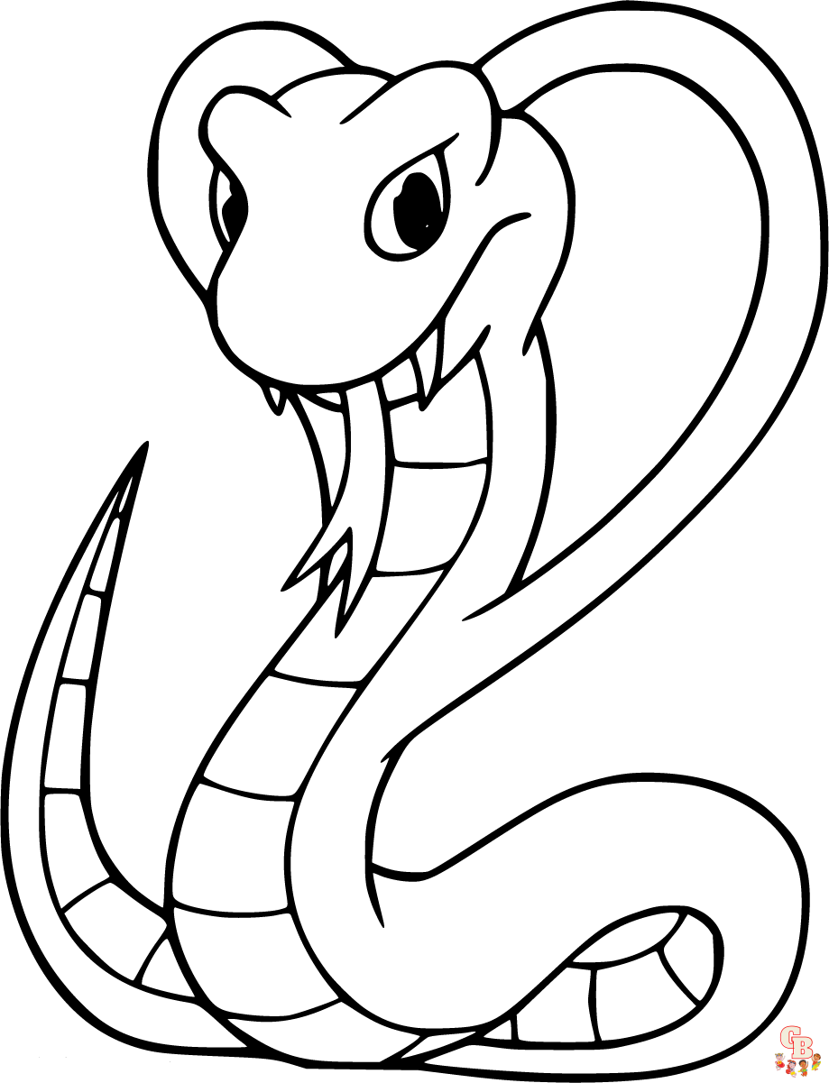 King cobra coloring pages for kids