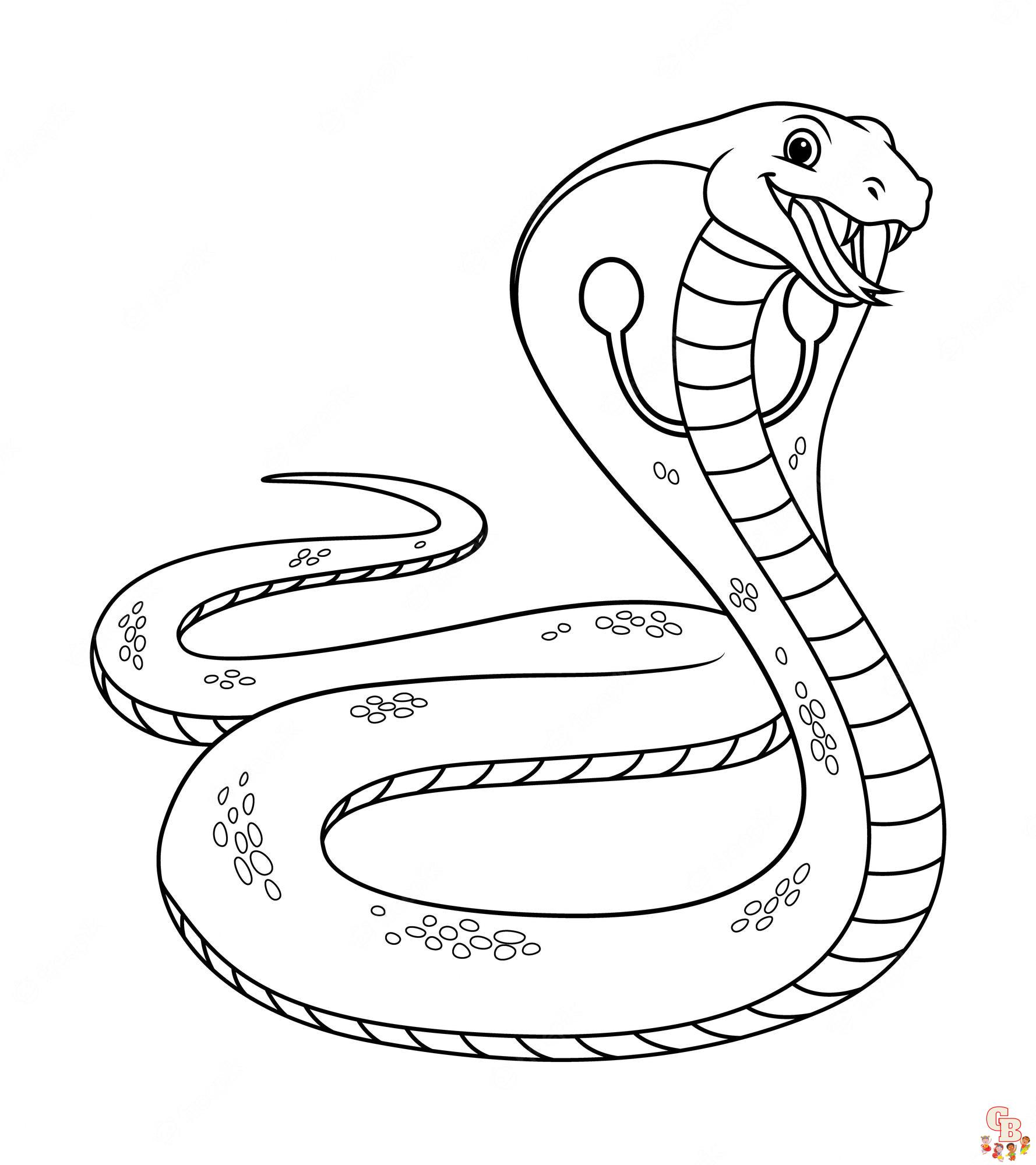 King cobra coloring pages for kids