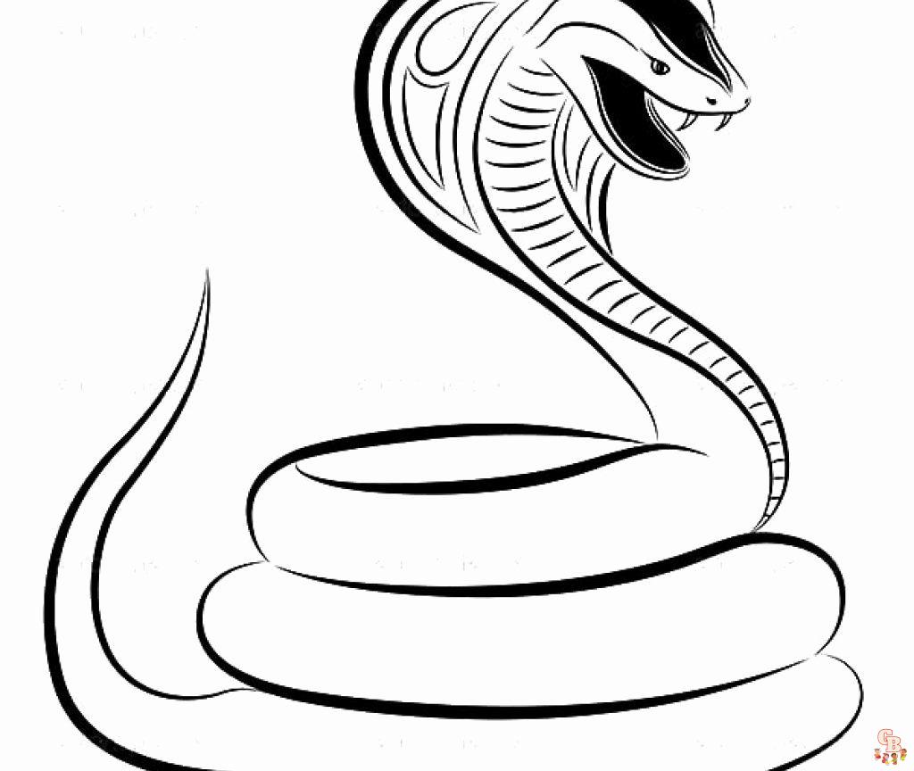 King cobra coloring pages for kids
