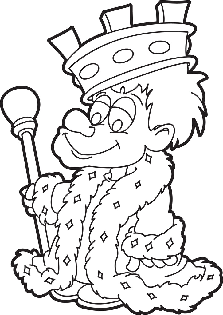 Printable cartoon king coloring page for kids â