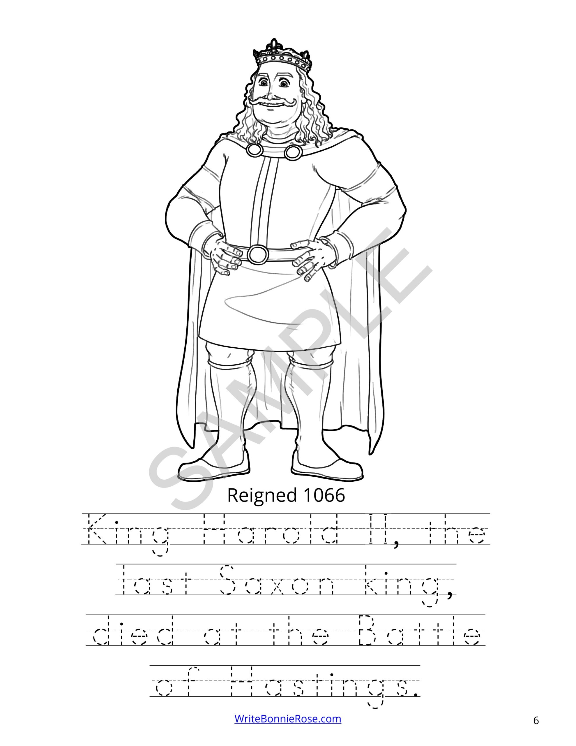 Kings and queens of england coloring book