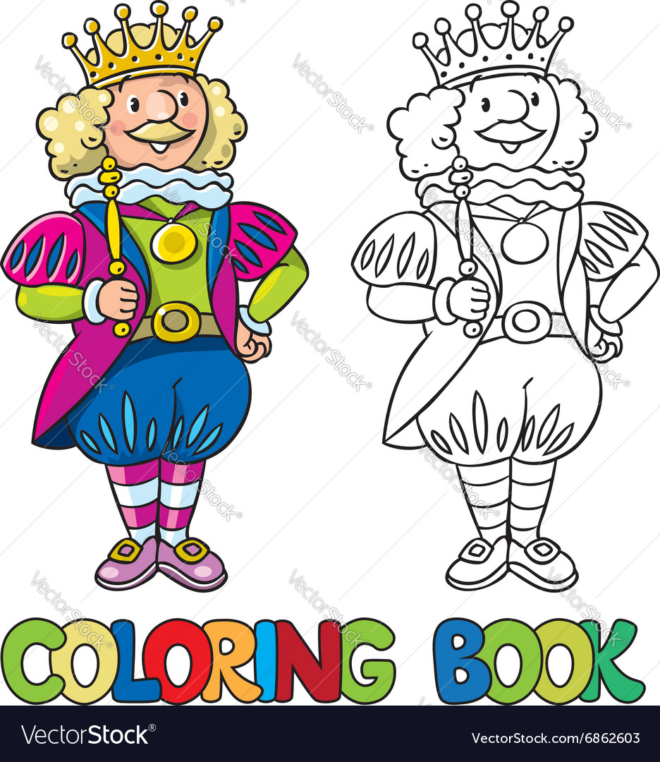 Fairy tale king coloring book royalty free vector image