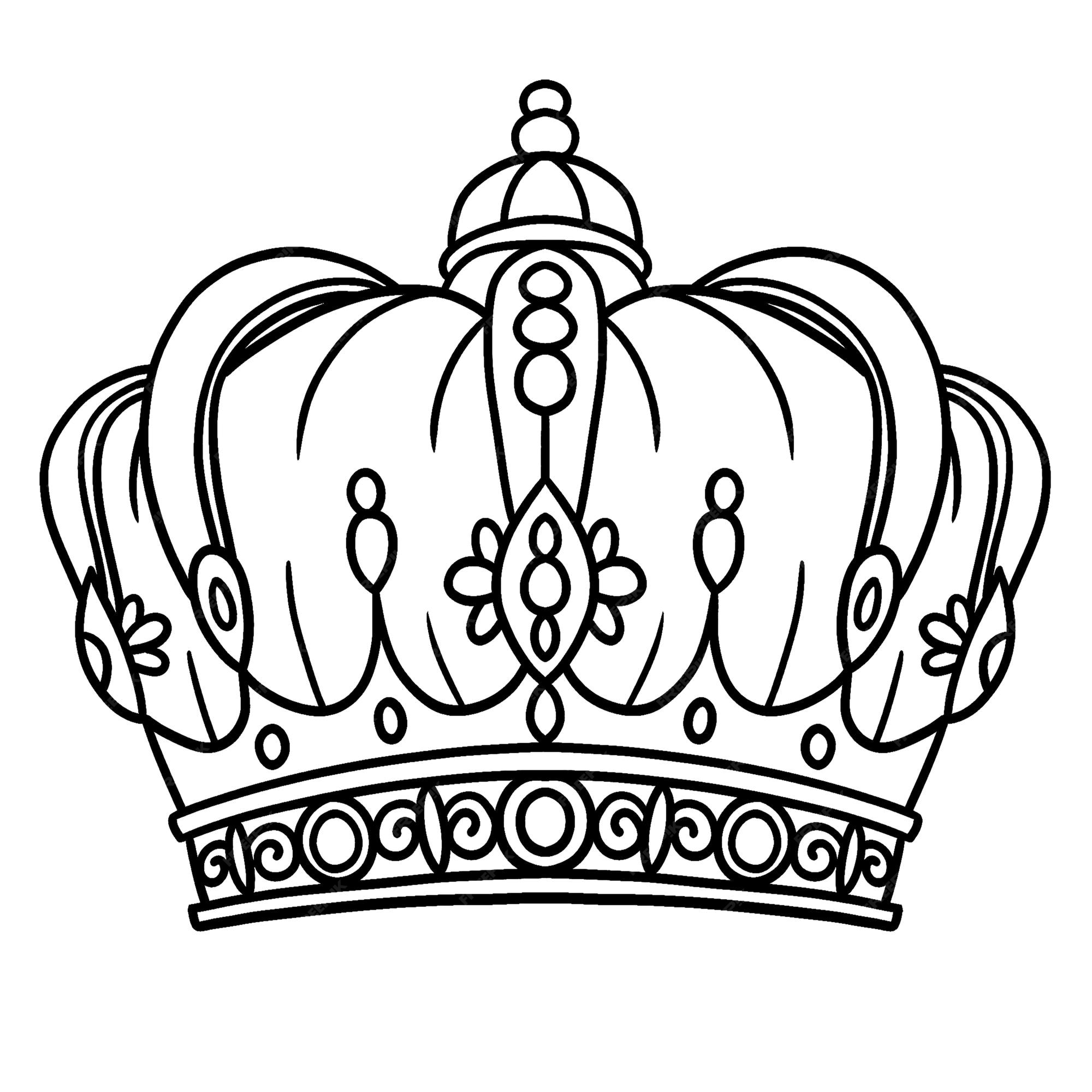 Premium vector mardi gras king crown isolated coloring page