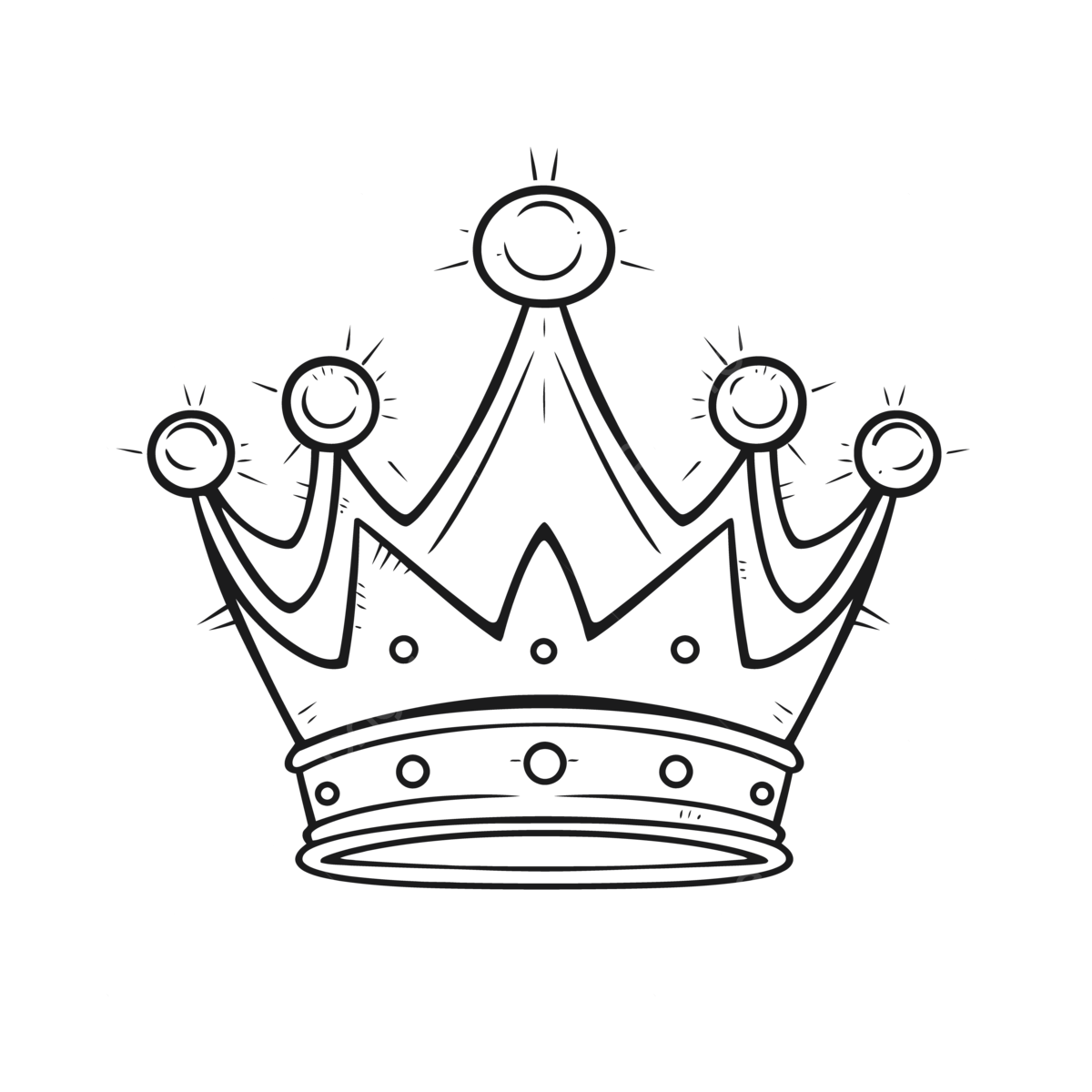 Crown coloring page with crown outline on a white background sketch drawing vector crown drawing wing drawing ring drawing png and vector with transparent background for free download