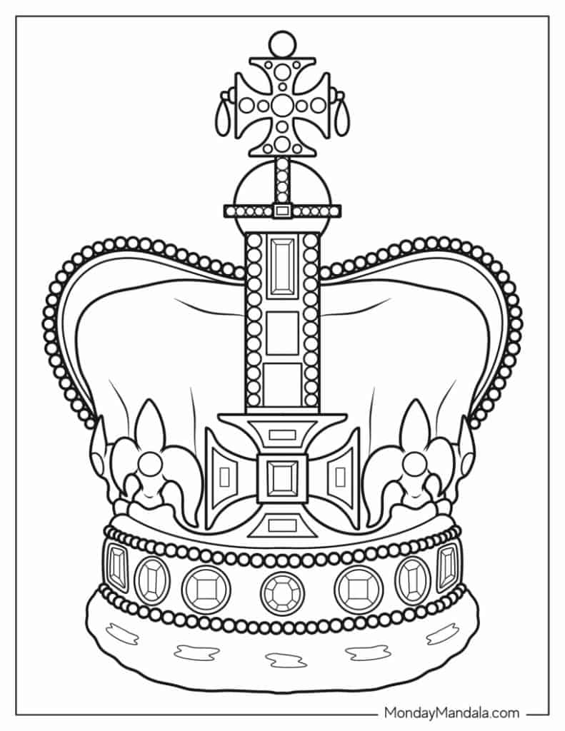 Crown coloring pages free pdf printables