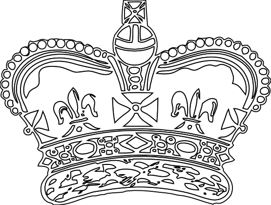Crown black white line art px