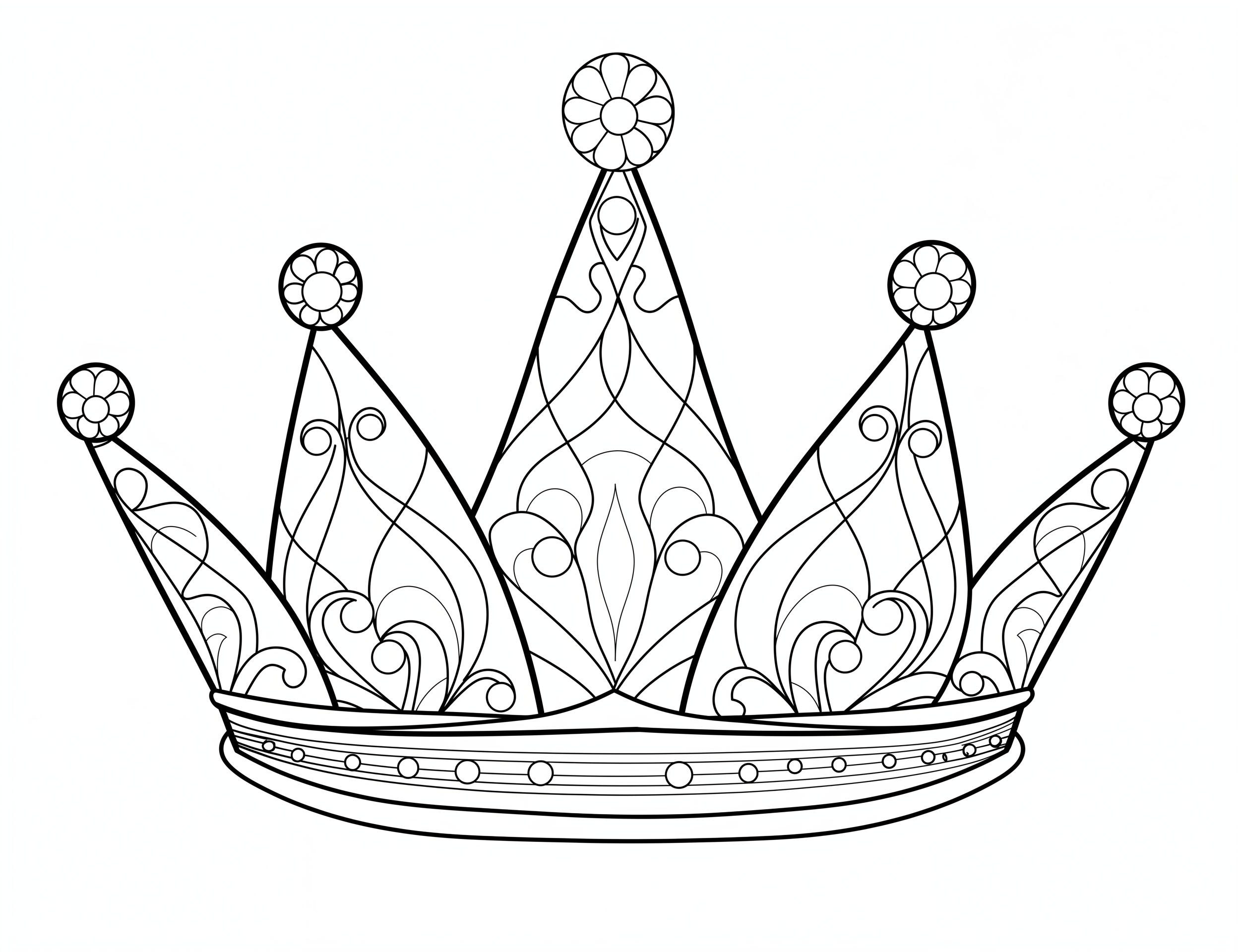 Stunning crown coloring pages for kids and adults