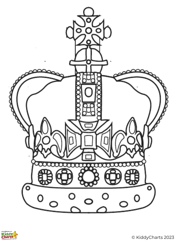 Coronation colouring pages for kids and adults free to download