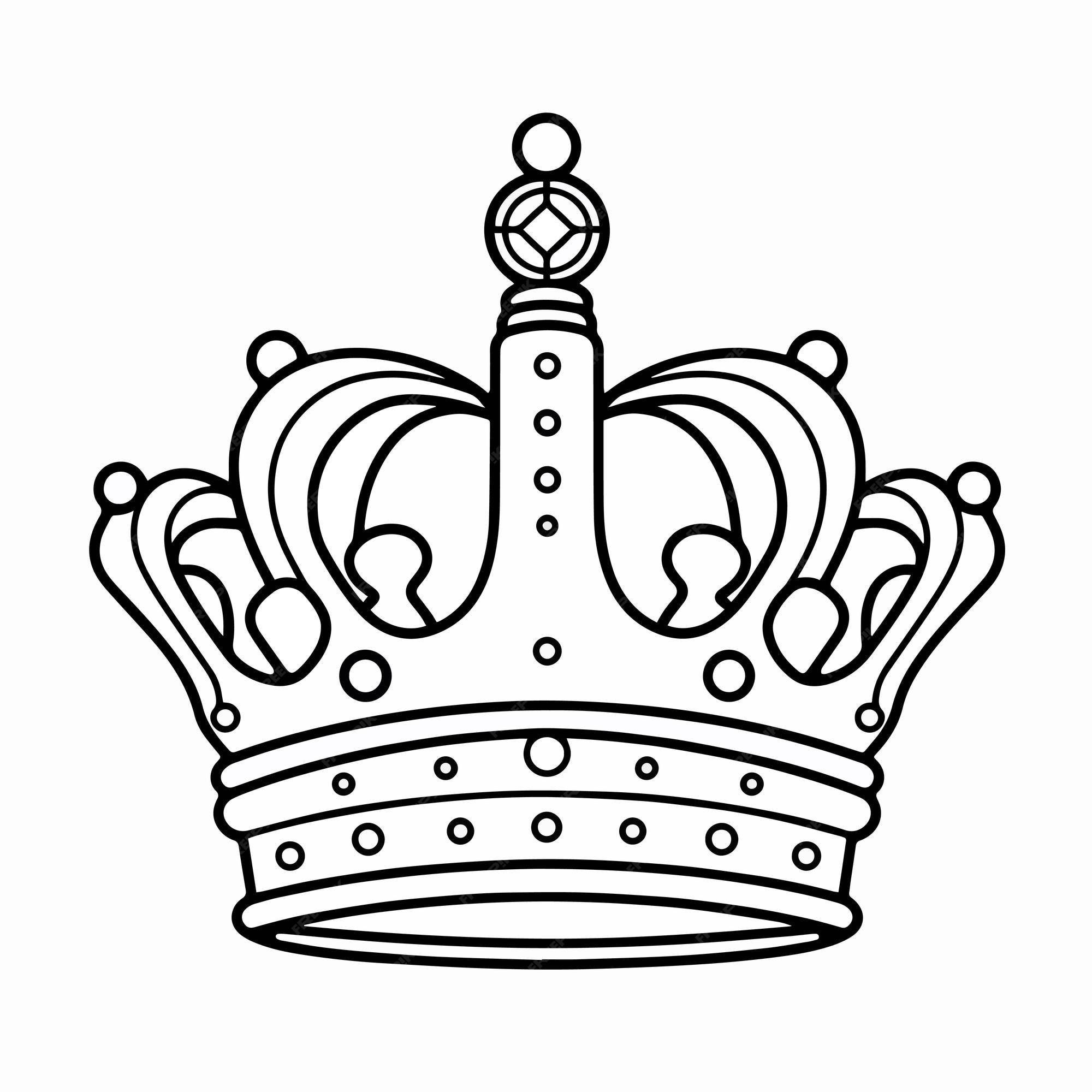 Premium vector the vector of coloring book depicts hand drawn crowns of the king and queen
