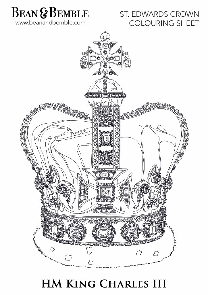 King charles iii ronation st edwards crown louring sheet