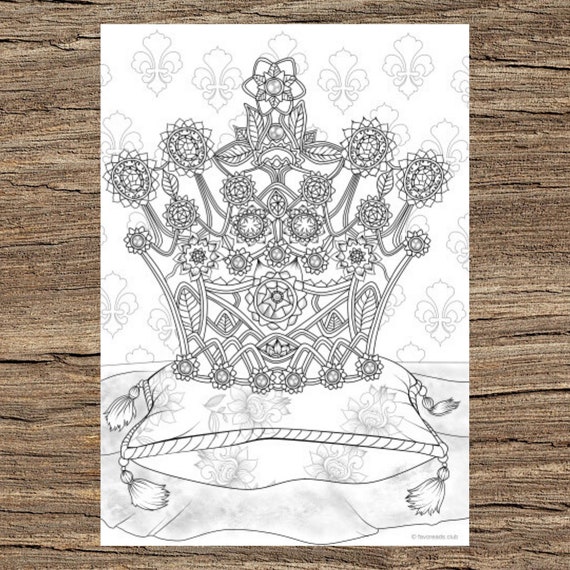 Crown printable adult coloring page from favoreads coloring book pages for adults and kids coloring sheets colouring designs