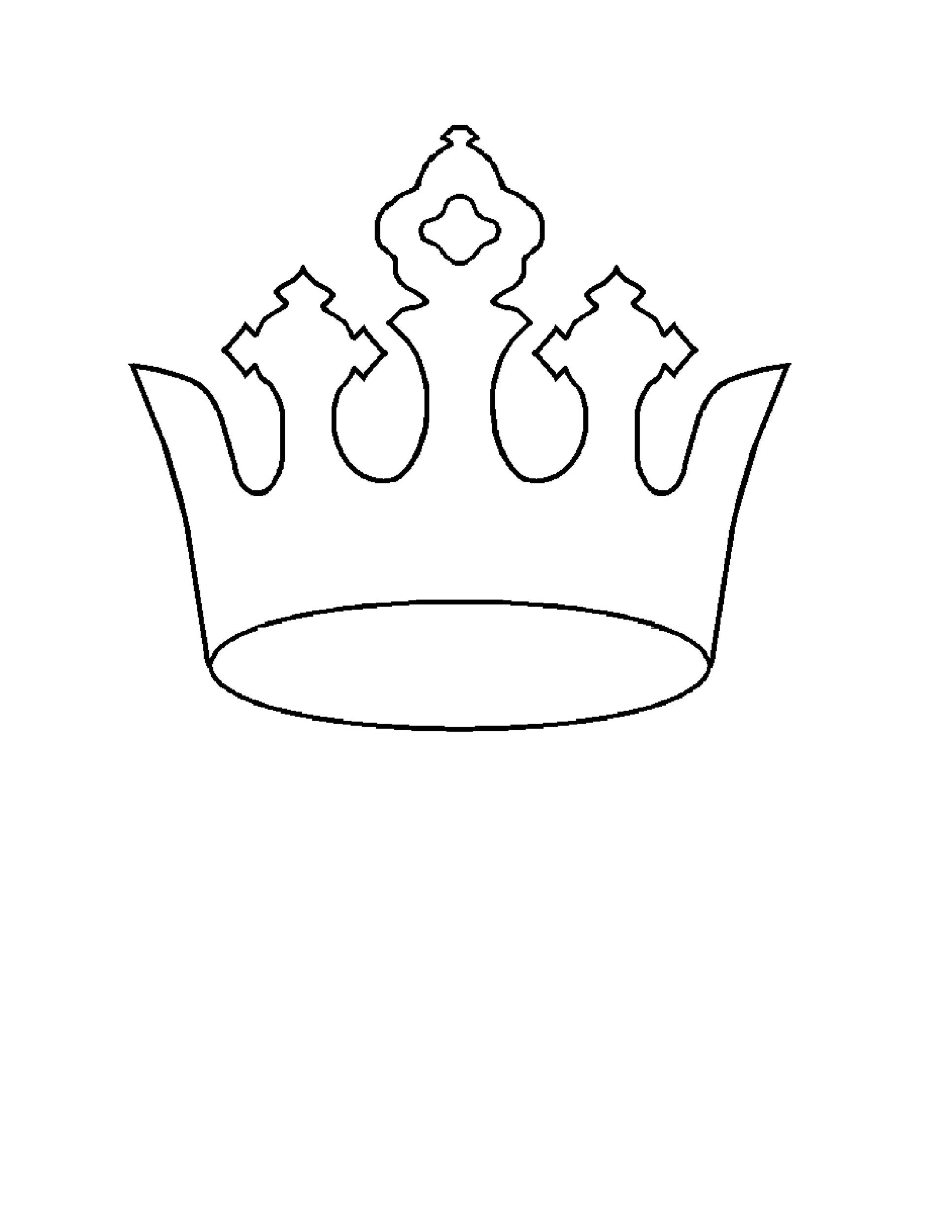 Printable template of a crown