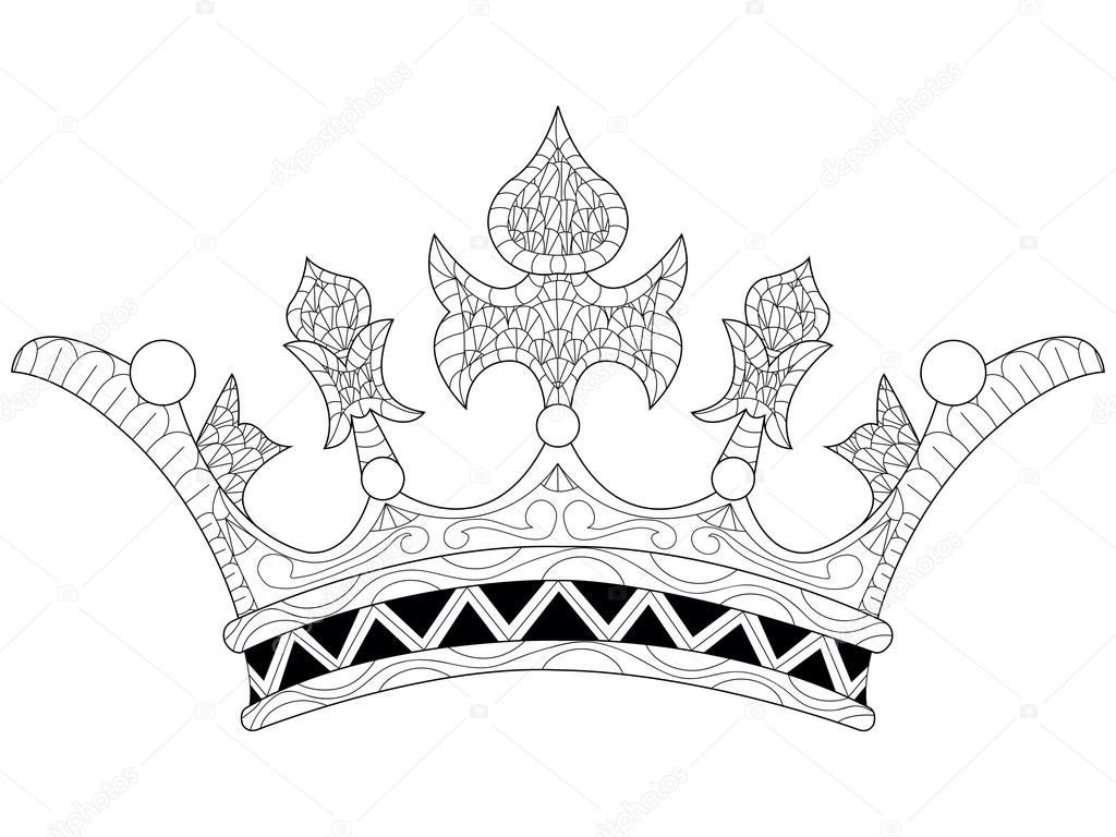 Vector illustration of a crown coloring book stock vector by toricheksgmail