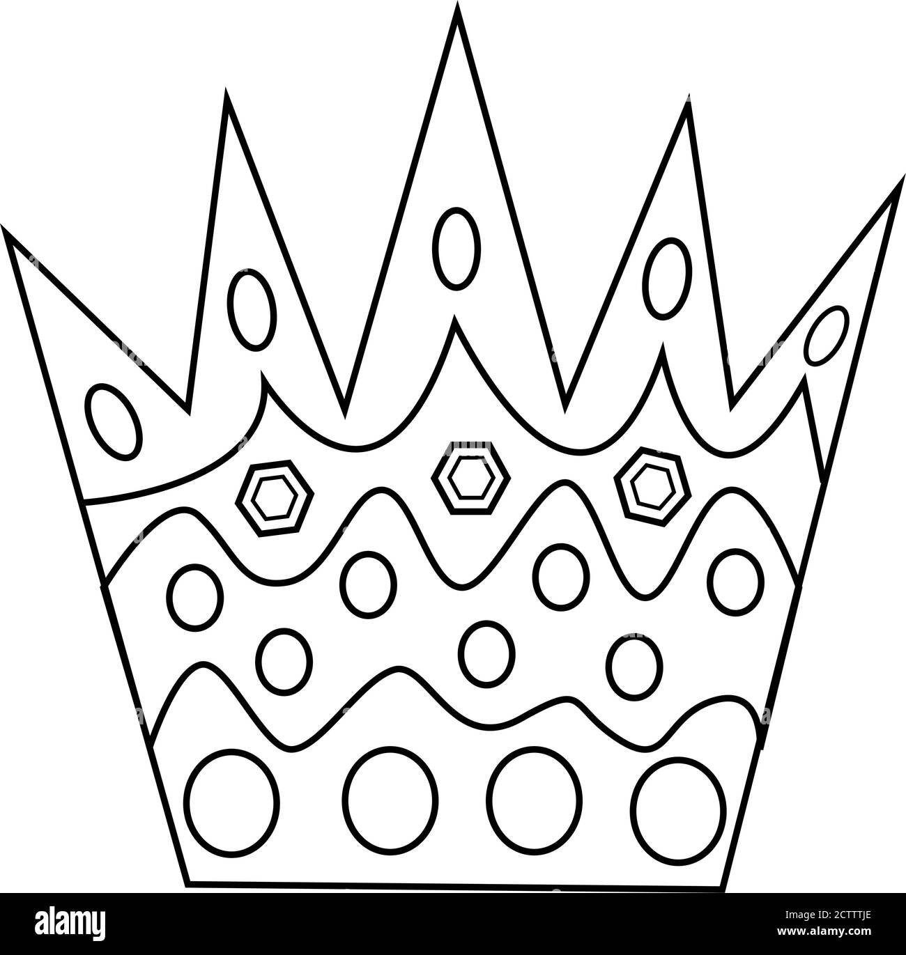 Princess crown icon outline illustration hi