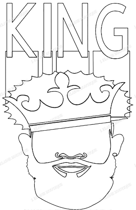 Black king svgpaint party svgprintable art melanin king king printable art coloring page sip and paint svg download now