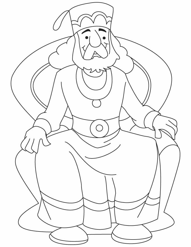 King sitting on his throne coloring page coloring pages king picture bunny coloring pages
