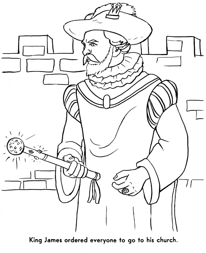 The pilgrims coloring pages king james and the church of england coloring pages usa