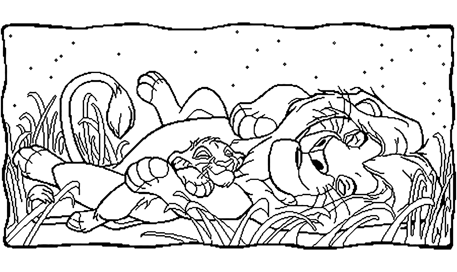 Simple lion king coloring page