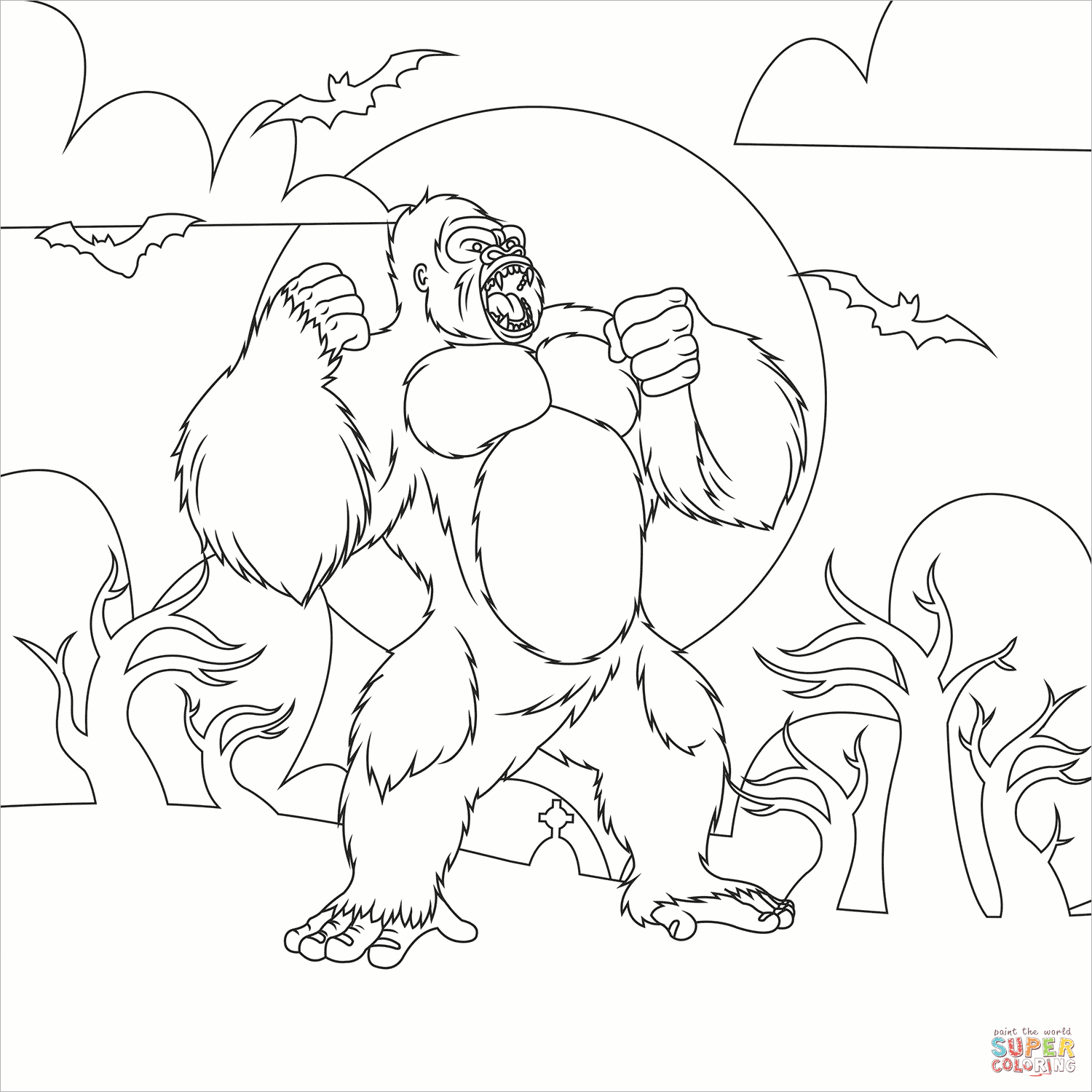King kong coloring page free printable coloring pages